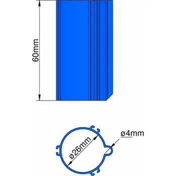 RC model ostatní Klima Základna 26mm 3-stabilizátory modrá