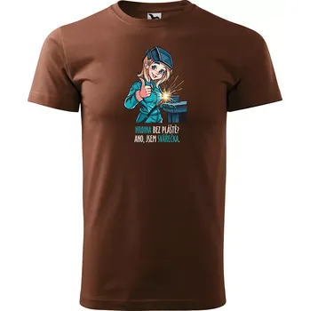 Pánské tričko Sablio Tričko s potiskem Ano, jsem svářečka - hnědé S