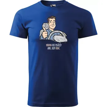 Pánské tričko Sablio Tričko s potiskem pro řidiče Hrdina bez pláště? Ano, jsem řidič - modré 2XL
