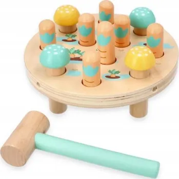 Dřevěná hračka Zatloukačka Adam Toys dřevěná oranžová mrkvová