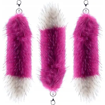 NADÝCHANÝ OCAS LIŠKY PŘÍVĚSEK NA KLÍČE NA TAŠKU, KLÍČE, HELMU - RŮŽOVÝ