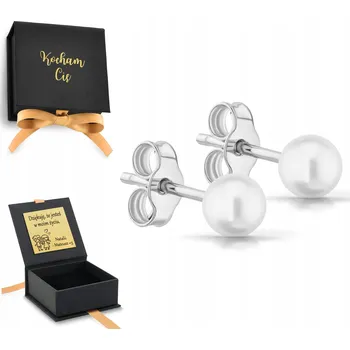 Náušnice Náušnice perličky stříbrné kuličky perly puzetky 5 mm klasické 925