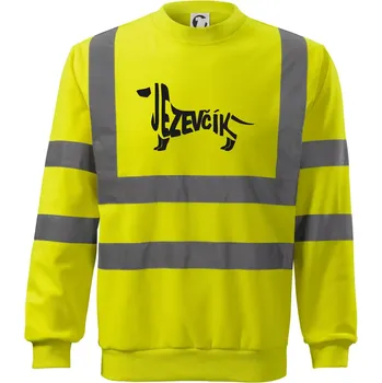 Pánská mikina Jezevčík - CZ - Reflexní mikina - L ( Neonově žlutá )