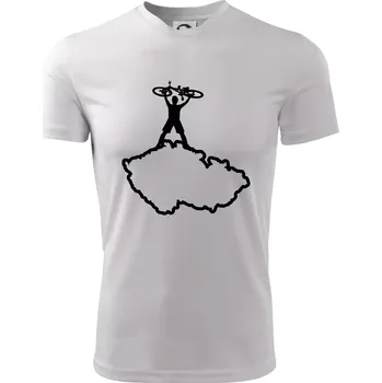 Chlapecké oblečení Mapa ČR - cyklista na prsou - Dětské triko sportovní (dresovina) - 134 cm/8 let ( Bílá )