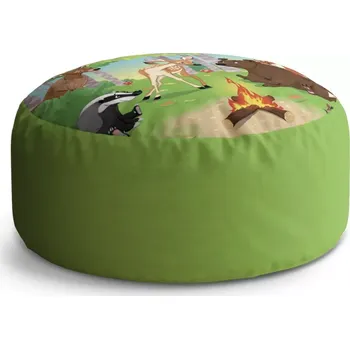 Taburet Sablio Taburet Circle Lesní zvířátka 2: 38x48 cm