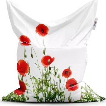 Sedací pytel Sablio Sedací vak Classic Vlčí máky - 200x140 cm