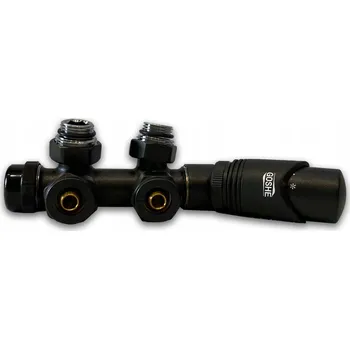 Hlavice pro radiátor KOMBINOVANÁ TERMOSTATICKÁ SADA ÚHLOVÁ, ČERNÁ