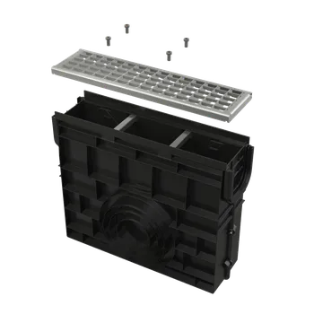 Odvodňovací žlab Alca Venkovní žlabová vpust pro AVZ102 s plastovým rámem a pozinkovaným roštem B125 AVZ102R-R103S