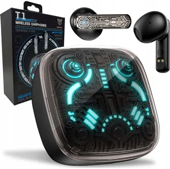 Sluchátka ONIKUMA T1 SLUCHÁTKA DO UŠÍ ŠPUNTY HERNÍ TWS LED PODSVÍCENÍ BT 5.3