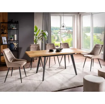 Jídelní stůl Rozkládací jídelní stůl 150(210)x90 DORIAN - dub artisan / černý