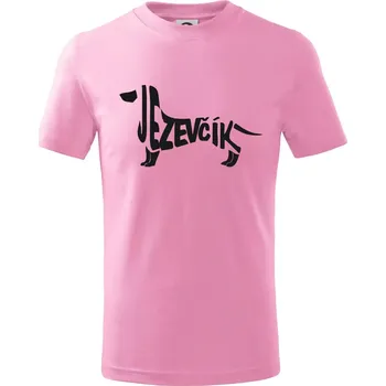 Jezevčík - CZ - Tričko dětské bavlněné - 104-110cm / 3-4 roky ( Růžová )