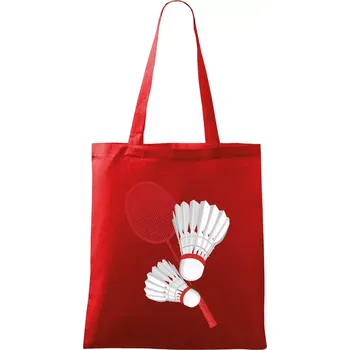 Badminton - pálka a košík - Taška bavlněná - 42 x 38 cm ( Červená )