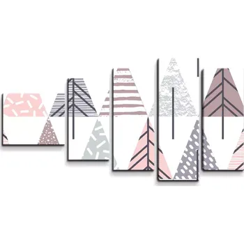 Obraz Sablio Obraz - 5-dílný Barevné stromky - 100x60 cm