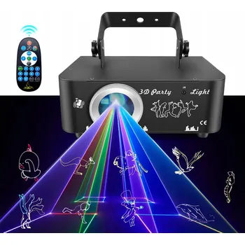 Osvětlovací technika DJ Disco Světlo Party Světelný Projektor laserový diskotékový 3D RGB animace