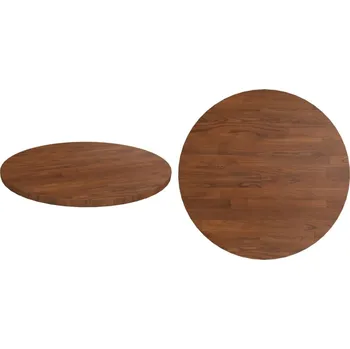 Konferenční stolek Masivní dub, Kulatý deska stolu, 5 cm, tmavě hnědá, Ø40x1