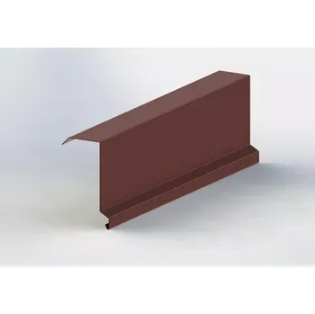 Střecha Závětrná lišta vrchní s okapnicí r.š.250mm Al Hliník 0.6mm Lakovaný RAL 8017 hnědá čoko dl.2m
