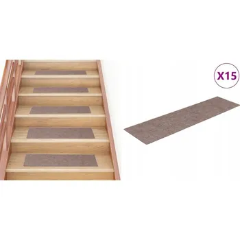 Nášlap na schod Samolepicí nášlapy na schody, 15 ks, 76x20 cm, světle hnědá