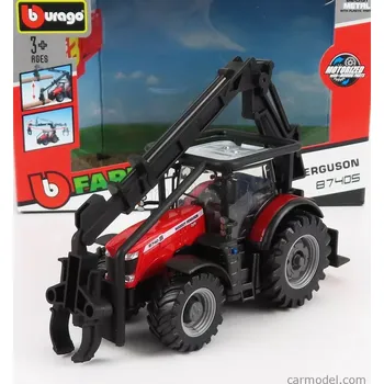 autíčko Bburago Massey ferguson 8740s Tractor Loader 2016 1:50 Red