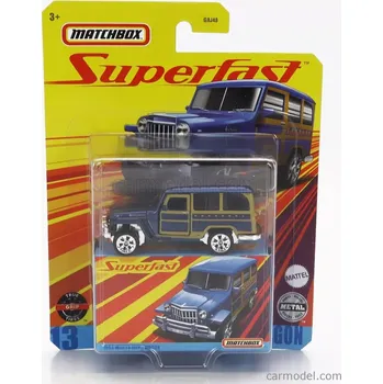 autíčko Mattel hot wheels Willys Jeep Wagon 1962 1:64 Blue