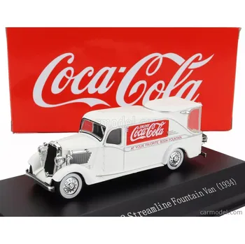 Plastikový model Edicola Dodge Kh-32 Streamline Van Fountain Coca-cola 1934 1:72 Bílá