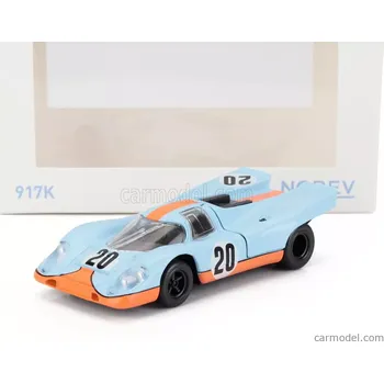 autíčko Norev Porsche 917k 4.5l Team John Wyer Automotive Engineering Ltd Gulf N 20 24h Le Mans 1970 Jo Siffert - Brian Redmann 1:43 Světle Modrá Oranžová