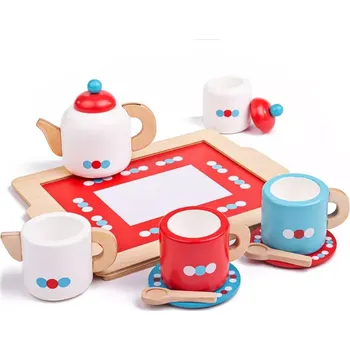 Dětská kuchyňka Bigjigs Toys Čajový servis s puntíky poškozený obal