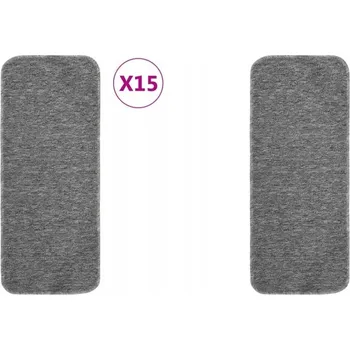 Nášlap na schod Šedé protiskluzové nášlapy na schody, 15 ks, 60x25 cm