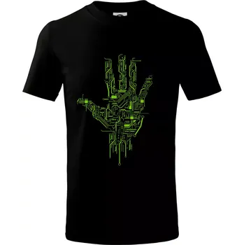 Tištěný spoj ruka - Tričko dětské bavlněné - 98 cm / 2 roky ( Černá )