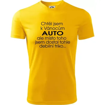 Chlapecké tričko Chtěl jsem k Vánocům auto - Dětské triko sportovní (dresovina) - 134 cm/8 let ( Žlutá )