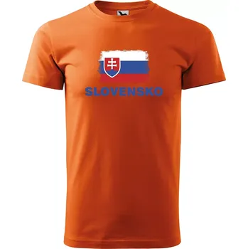 Pánské tričko Sablio Tričko s potiskem Slovensko - oranžové 4XL