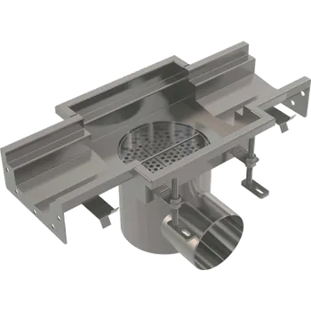 sprchový žlab Alca Průmyslová krabicová vpust průběžná 250×250-135, nerez AISI 304 APR6-1211-135