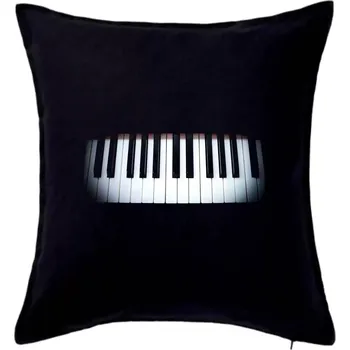 Polštář Piano ve tmě - Polštář 50x50 - 50x50 - Včetně výplně ( Černá )