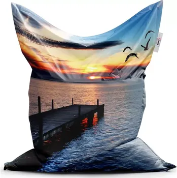 Sedací pytel Sablio Sedací vak Classic Západ slunce nad molem - 150x100 cm