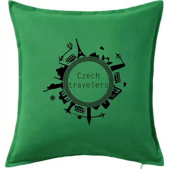 Polštář Czech Travelers jednobarevný - Polštář 50x50 - 50x50 - Pouze potah ( Středně zelená )