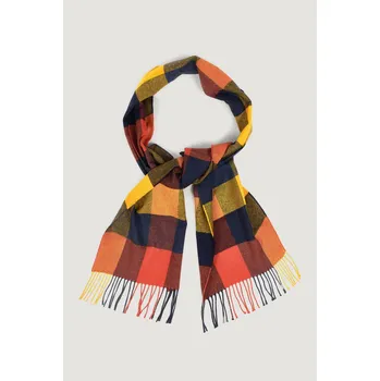 Šála ŠÁLA GANT WOOL MULTI CHECKED SCARF DEEP ORANGE