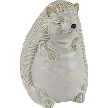 Vánoční dekorace Vánoční figurka JEŽEK keramika bílá/krémová 7,5x7x10,5 cm