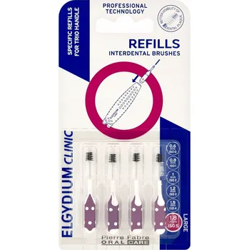 Zubní kartáček ELGYDIUM Clinic TRIO Náhradní hlavice 1,8mm fialové 4ks náhradní kartáčky m/z
