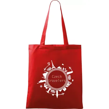 Czech Travelers jednobarevný - Taška bavlněná - 42 x 38 cm ( Červená )