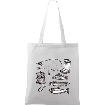 Rybářský set - Taška bavlněná - 42 x 38 cm ( Bílá )