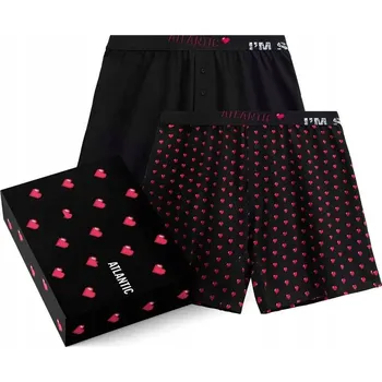 Boxerky Pánské boxerky ATLANTIC 2GMB-011 2 ks v balení bavlna volný střih SRDCE - XXL