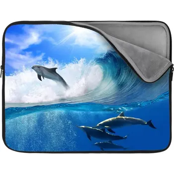 pouzdro na notebook Sablio Obal na notebook Delfíni ve vlnách - 13"