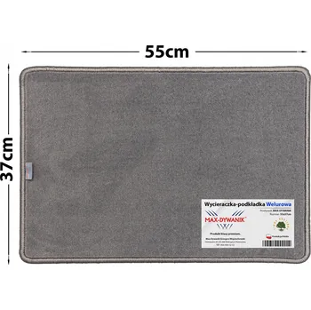 Velurová rohožka ke dveřím / odkapávač na boty 37x55 cm - popelavá barva