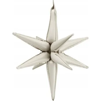 Balónek Fóliový balónek Hvězda 3D, 50 cm, béžová