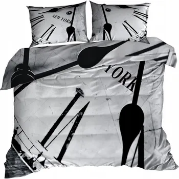 Povlečení Ložní Povlečení Bavlna bavlněného saténu 140x200 cm HODINY