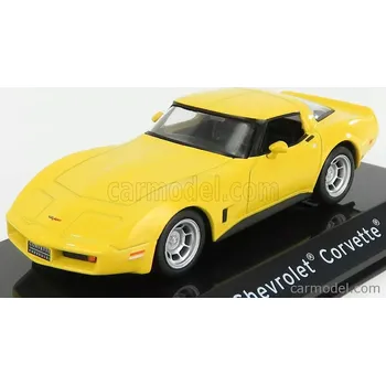 autíčko Edicola Chevrolet Corvette 1980 - Con Vetrina - With Showcase 1:43 Žlutá