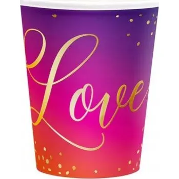 Jednorázové nádobí Hrníčky PartyPal Love 220 ml 6 Ks .