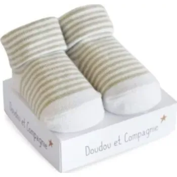 Hračka pro nejmenší Doudou et Compagnie Paris Doudou Ponožky univerzální 0/6 měs. 1 pár béžový proužek
