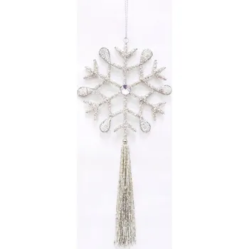 Vánoční ozdoba AŽUROVÁ OZDOBA VE TVARU HVĚZDY – STŘÍBRNÝ LESK PRO VÁŠ VÁNOČNÍ STROMEK