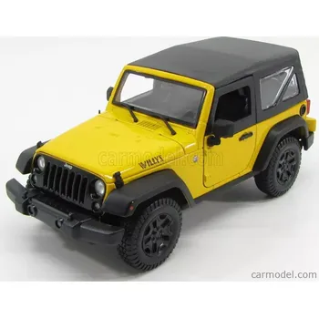 autíčko Maisto Jeep Wrangler Willys Soft-top 2014 1:18 Žlutá Černá