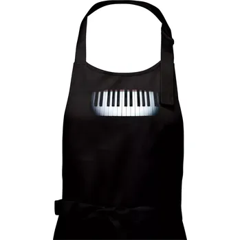 Kuchyňská zástěra Piano ve tmě - Dámská zástěra na vaření - Univerzální velikost ( Černá )